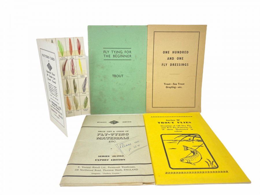 Katalog Veniard, Price List & Guide of Fly-Tying Materials, Etc., Pattern Card of Veniard Special Dyes & Guide for Dyed Goods, On e Hundred and one Fly Dressings, Trout - Sea Trout - Gryling, etc., Series B Trout Flies, Fly Tying for The Beginner, Trout, Veniard
