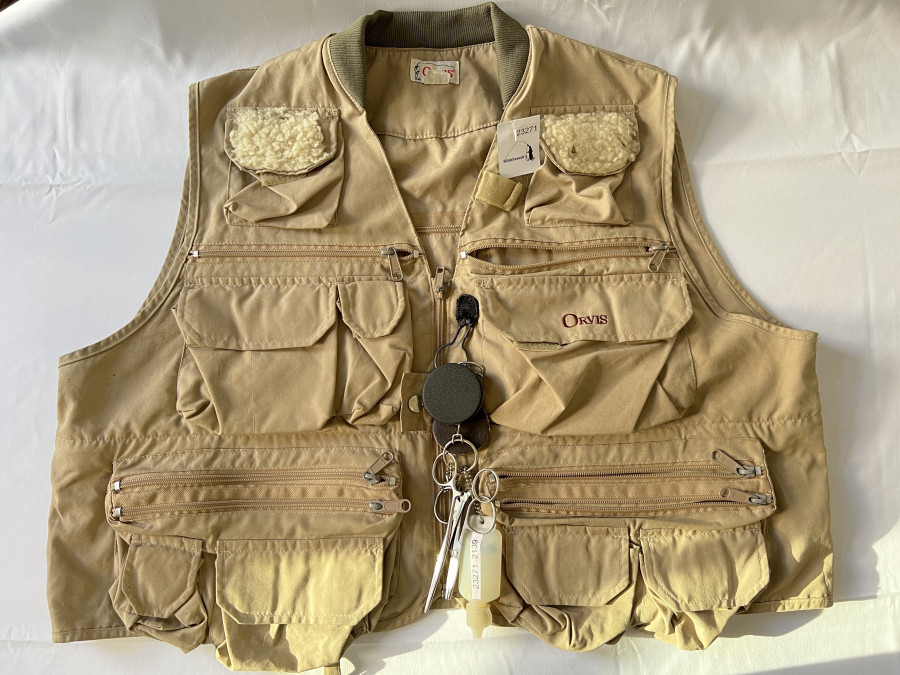 Fliegenfischerweste, Orvis, beige, Grösse XL, guter Zustand