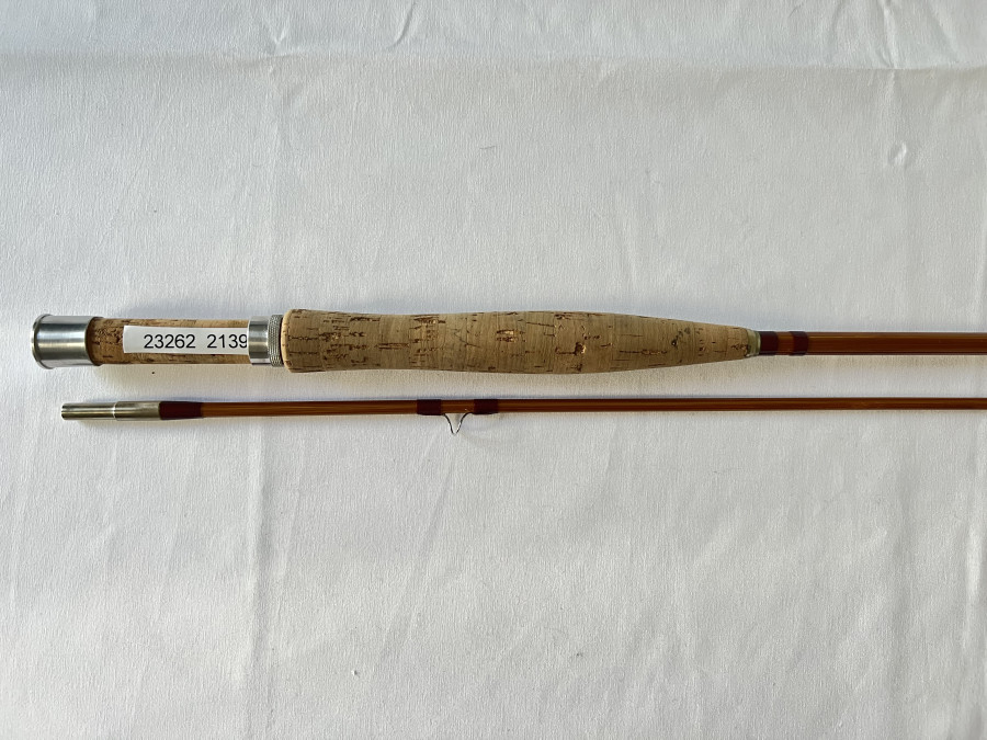 Gespliesste Fliegenrute, M. Hülsenbeck Standard, Made Germany, 2tlg., 240cm, #5/6, parabolische Aktion, Futteral, sehr guter Zustand, Transportlänge 1230mm
