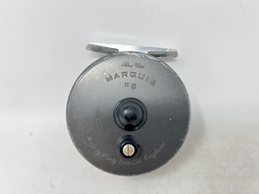 Fliegenrolle, Hardy Marquis #5, Silent Check, technisch in Ordnung, starke Gebrauchsspuren