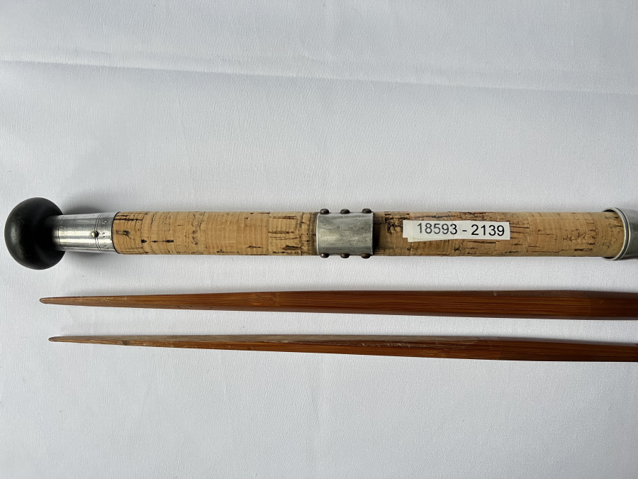 Gespliesste Lachsfliegenrute, Scottie Impregnated, spliced, 3tlg., 14 Ft., #10-11, Futteral, Gebrauchsspuren