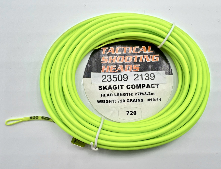 Tactical Shooting Heads, Skagit Compact, 8,20m lang, 720 Grains, #10/11, neu