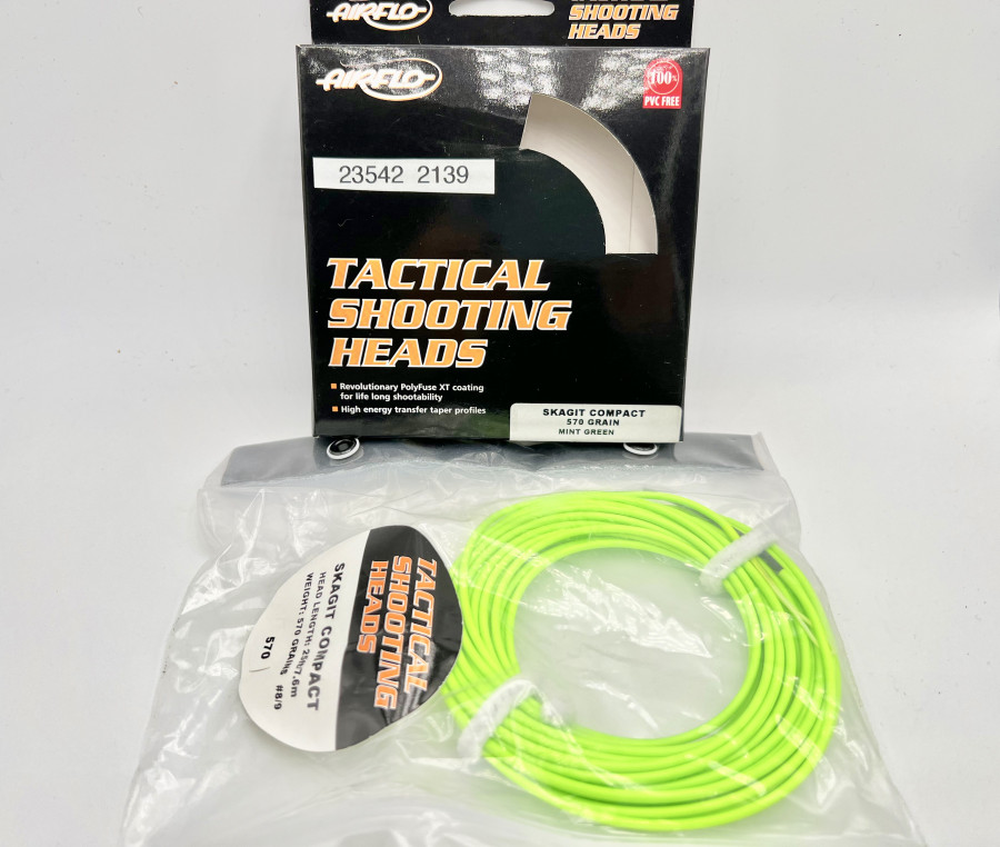 Fliegenschnur, Airflo Tactical Shooting Heads Skagit Compact, 570 Grin, mit Green, neu im Karton