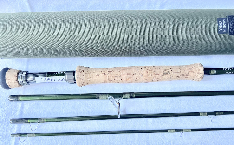 Fliegenrute, Orvis Clearwater, 4tlg., 9", #10, Coduratransportrohr, guter Zustand, wenig gefischt