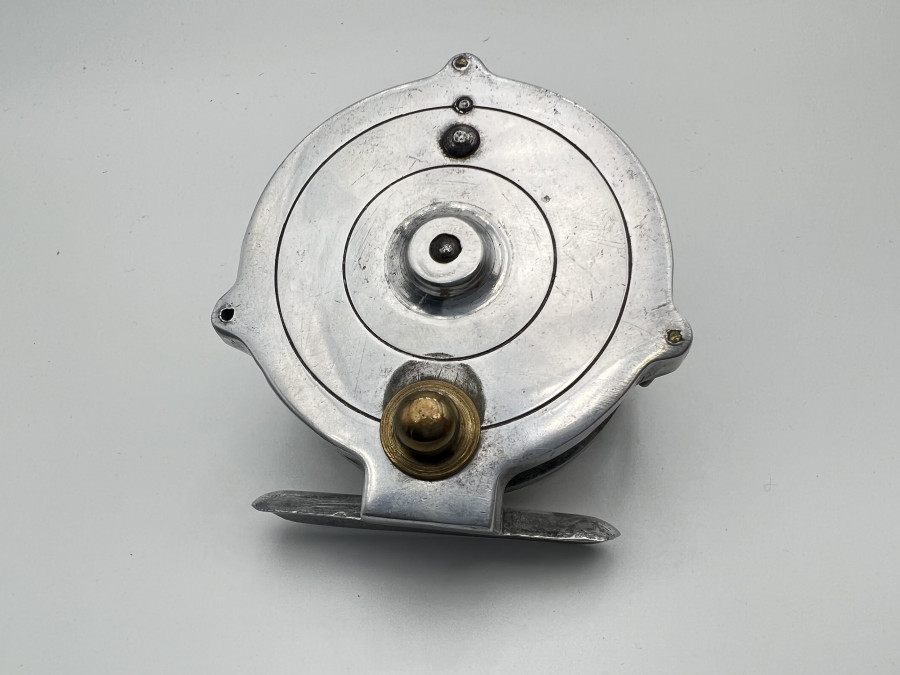 Alurolle aus Belgien, L. Or, Lüttich, ausschaltbare Knarre, Rollendurchmesser 66mm, Rollenbreite 25mm, Gebrauchsspuren