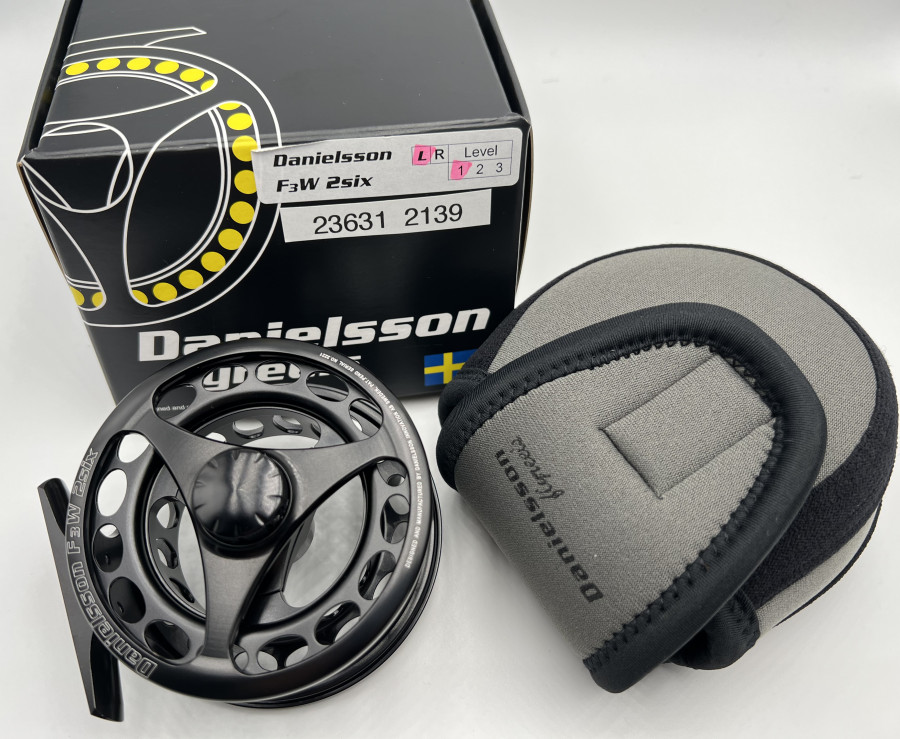 Fliegenrolle, Danielsson F3W 2six, Linkshand, Rollentasche, neu im Karton