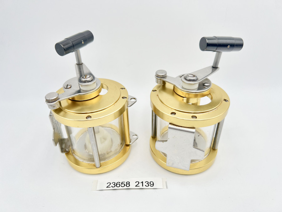 2 kleine Multirollen von Offshore Classics, Ft. Lauderdale, Florida, als Salz und Pfeffermühle, guter Zustand