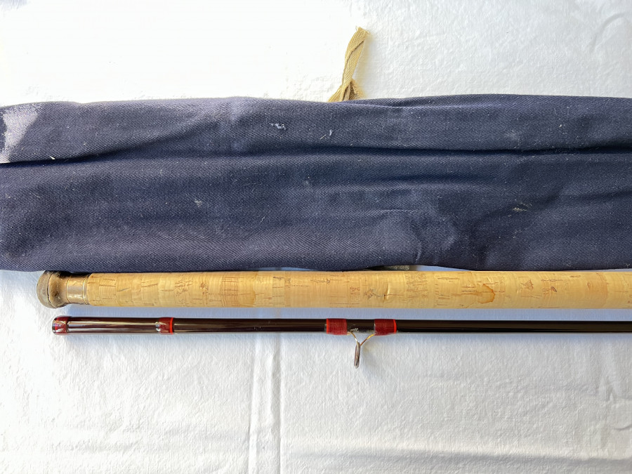 Spinnrute, Hardy Kodiak Special De Luxe Spinning, 2tlg., 335cm, bei der Spitze 1.Ring von oben fehlt die Ringeinlage, Futteral, Gebrauchsspuren