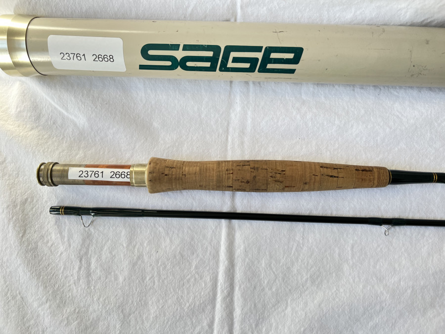 Fliegenrute, Sage SP Graphite IV, 2tlg., 9", #5, Futteral, Transportrohr, guter Zustand