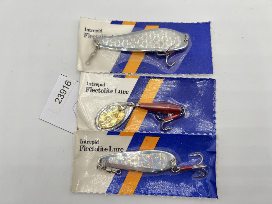 3 Kunstköder, Intrepid Flectolite Lure, 22gr, 19gr und 12gr, ungefischt