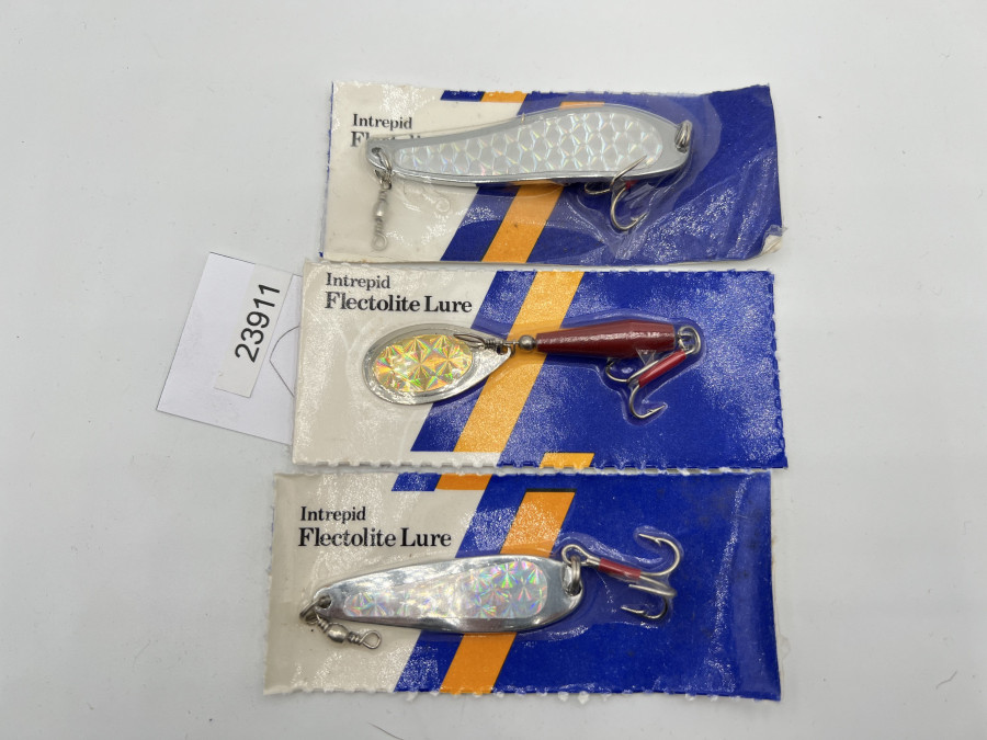 3 Kunstköder, Intrepid Flectolite Lure, 22gr, 19gr und 12gr, ungefischt