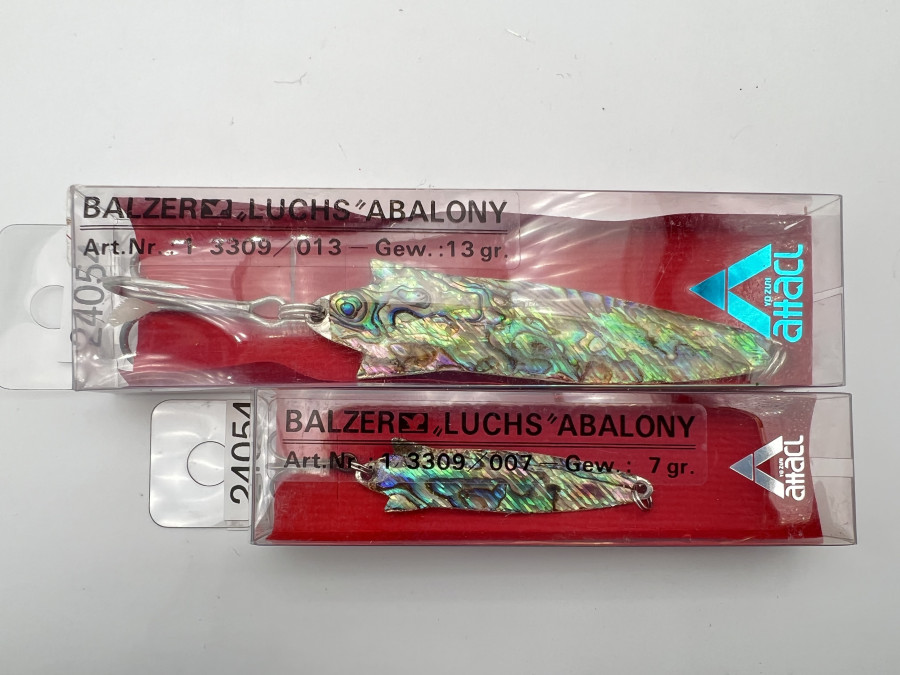 2 Kunstköder, Balzer Abalony, 28 und 7 Gramm, ungefischt, im Originalverpackung