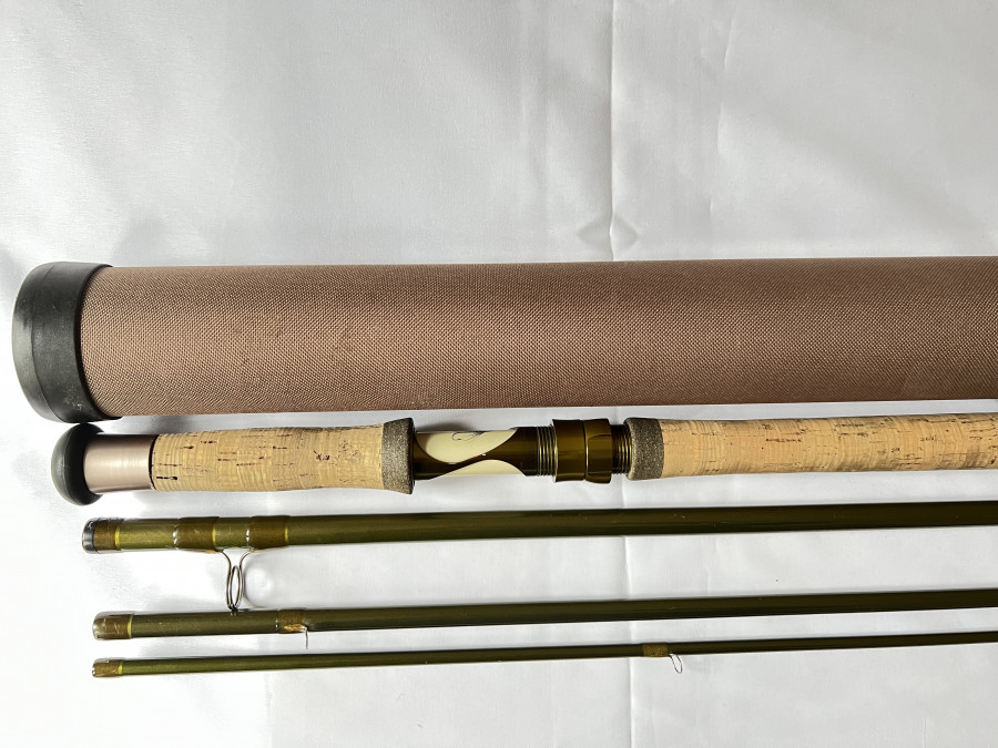 Zweihand Fliegenrute, G. Loomis Stinger GLX, 4tlg., 15´1", 45g 700gr, Futteral Codurarohr, Gebrauchsspuren