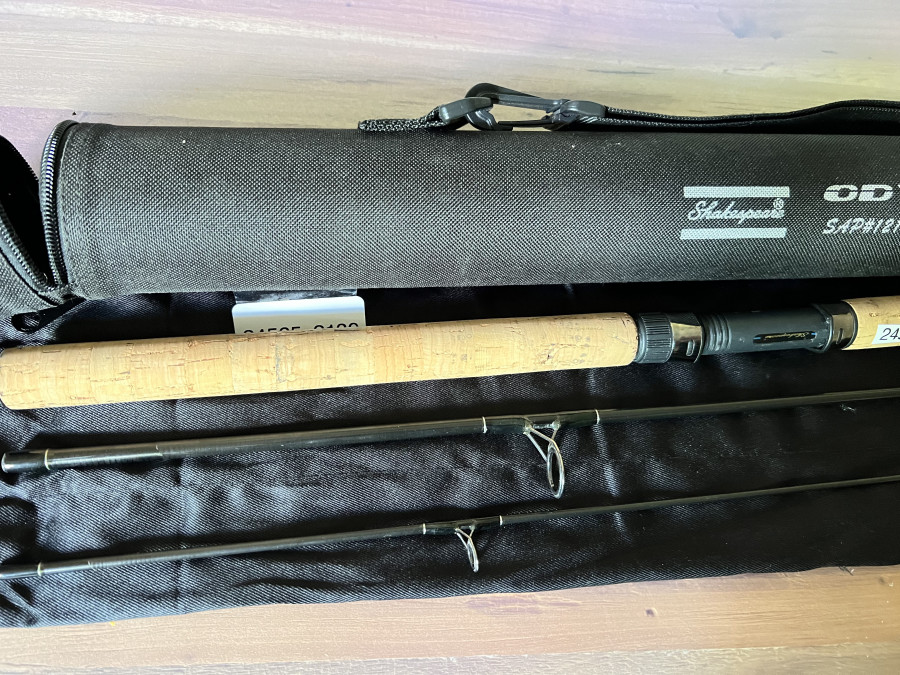 Spinnrute, Shakespeare Odyssey XT Spin, 3 tlg., 2,10m Wurfgewicht 2 - 15gr, Futteral, Codura Transportrohr, ungefischt, Transportlänge 830mm