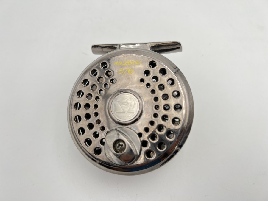 Fliegenrolle, Balzer 5/6, Gewicht 132 g, Linkshand, Rollendurchmesser 79mm, Rollenbreite 35mm, leichte Gebrauchsspuren