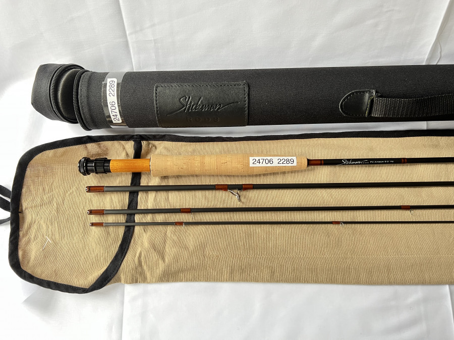 Fliegenrute, Stickman Rods P4 Amber 9.0" #4, 4tlg., 275cm, Futteral, Canvas Transportrohr, neu und ungefischt, eine tolle Rute aus Ungarn, wird in kleinen Serien hergestellt