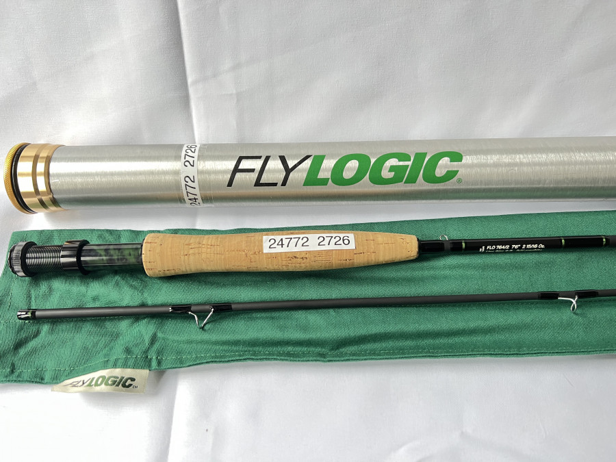 Fliegenrute, Fly Logic Optimum Series, Model No. Flo 7647272.7/62, 2tlg.,  #4-5, Futteral, Alu Trasportrohr, sehr guter Zustand, Transportlänge 1,24m
