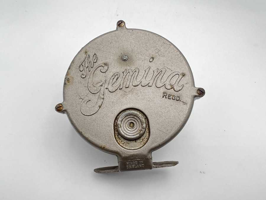 Centerpin Rolle, The Gemina, Made in England, ausschaltbare Knarre, technisch gut, Gebrauchsspuren