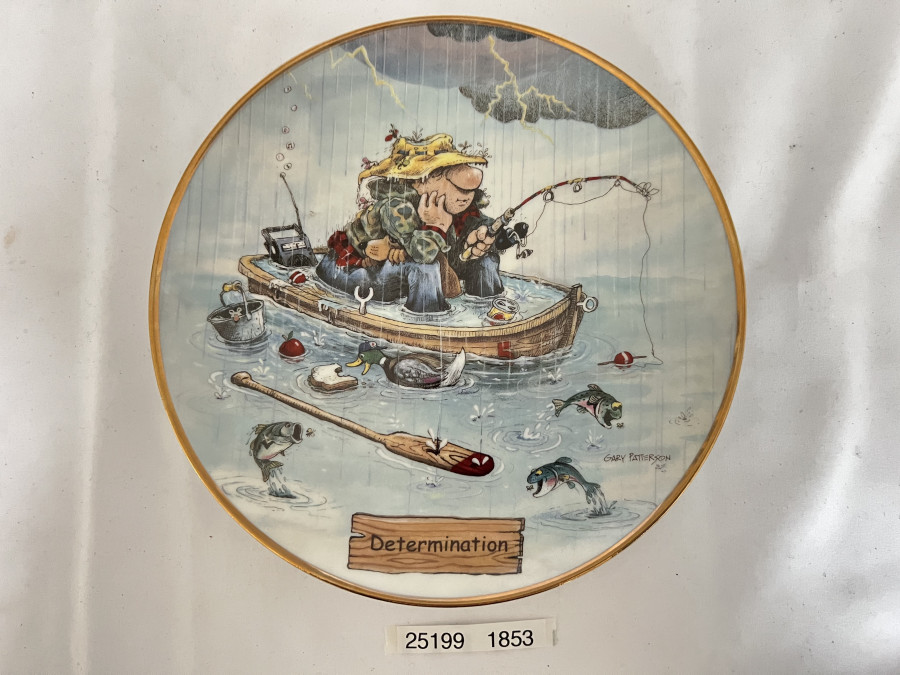 Porzellan Teller "Determination" by Gary Patterson, von The Art of Fishing, mit Zertifikat. 210mm Durchmesser
