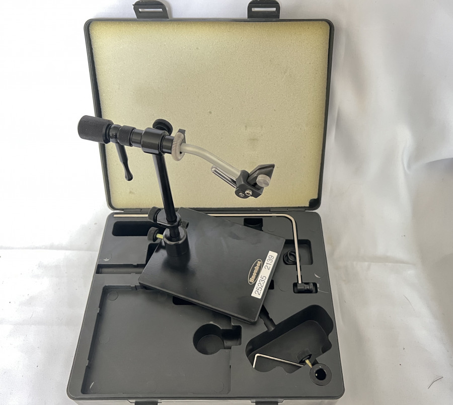 Fliegenbindestock, Snowbee Travel Vice, Bodenplatte, neu in Kunststoffbox