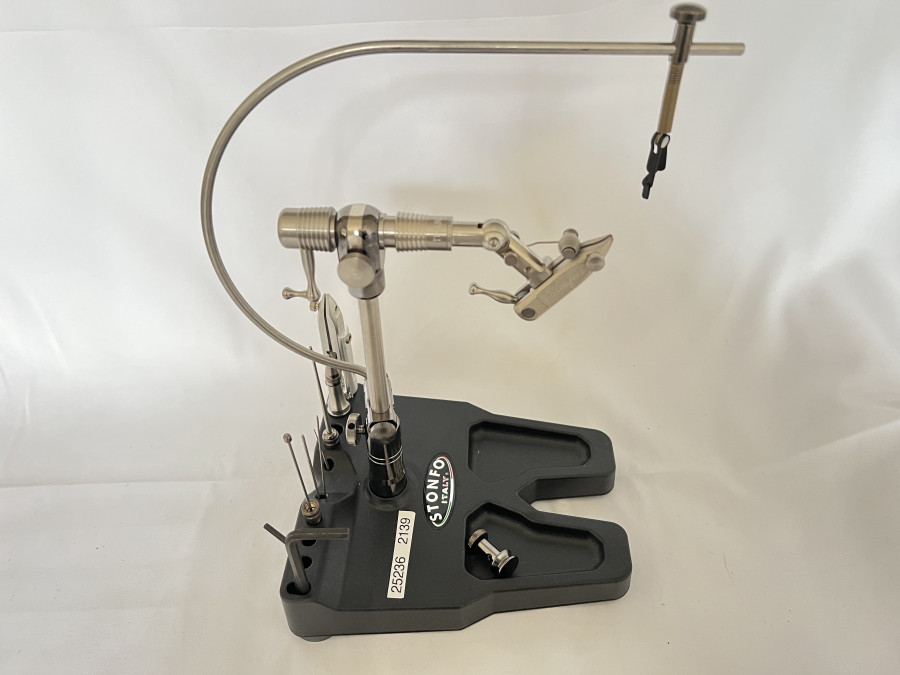 Fliegenbindestock, Stonfo Morsetto Transformer Vice, Rotary in-Line, Tube - Flies, Streamers, neu im Karton