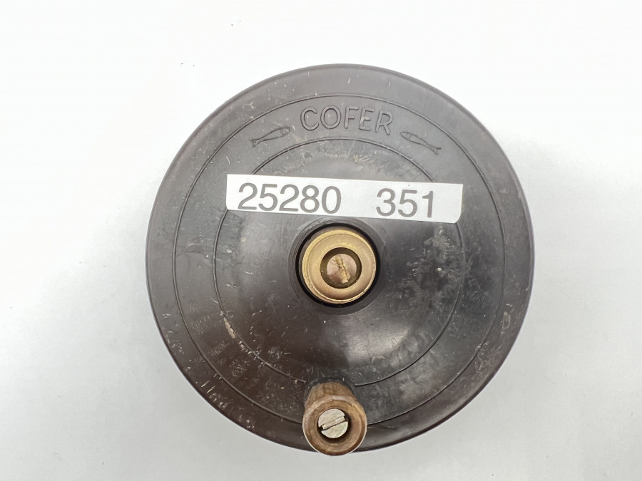 Vintage Angelrolle, Cofer, Rollendurchmesser 100mm, Rollenbreite 20mm,