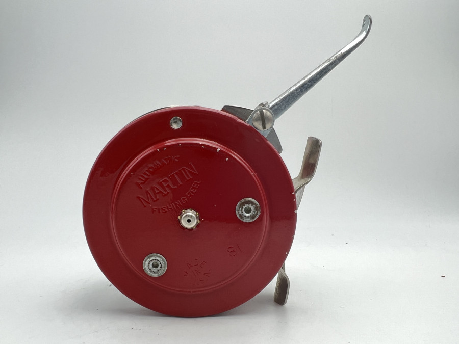 Automatik Fliegenrolle, Martin Reel Co. Made in USA, Gebrauchsspuren