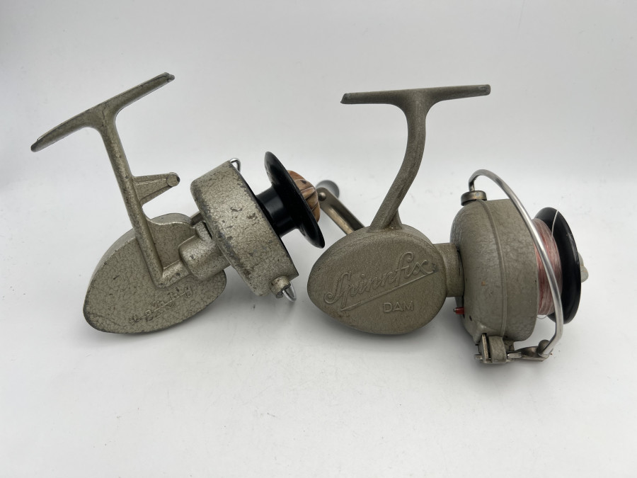 2 Stationärrollen: DAM Hobby und DAM Spinfix, Made in West Germany, Gebrauchsspuren