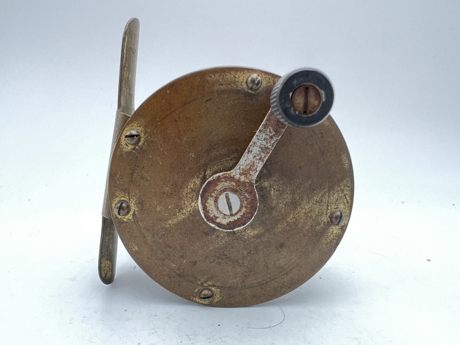 Messingrolle, ausschaltbare Knarre, Rollendurchmesser 60mm, Rollenbreite 26mm, Gebrauchsspuren