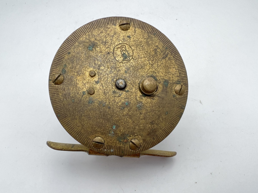 Messingrolle, mit Eisvogel Markung, Rollendurchmesser 63mm, Rollenbreite 30mm, Gebrauchsspuren