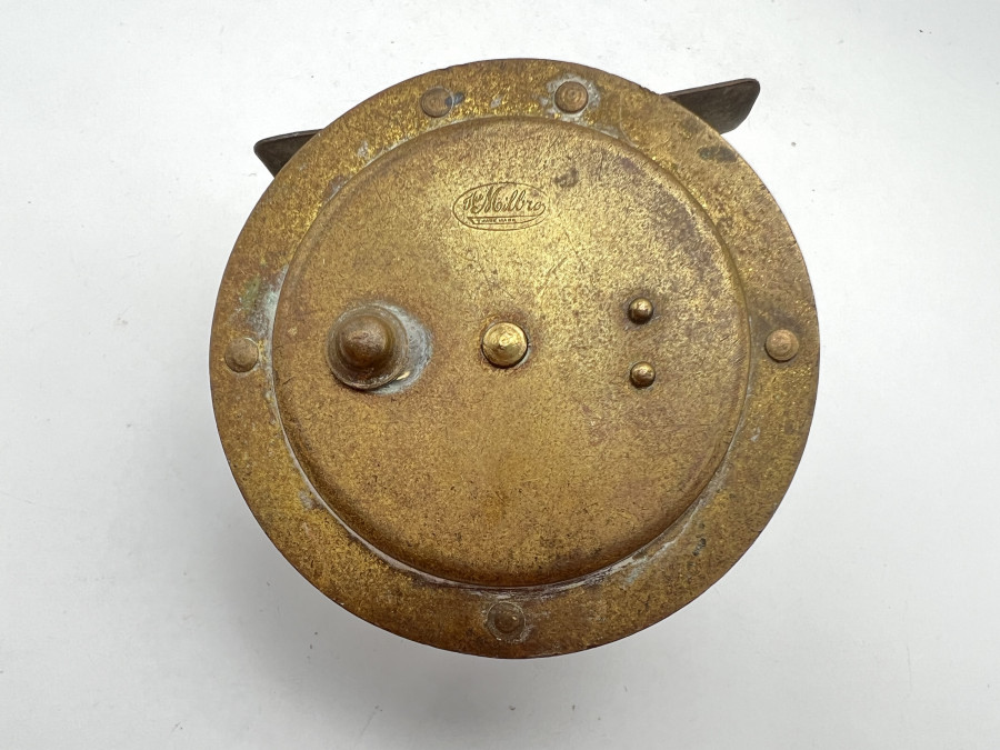 Messingrolle, The Milbro, ausschaltbare Knarre, Rollendurchmesser 70mm, Rollenbreite 32mm, Gebrauchsspuren