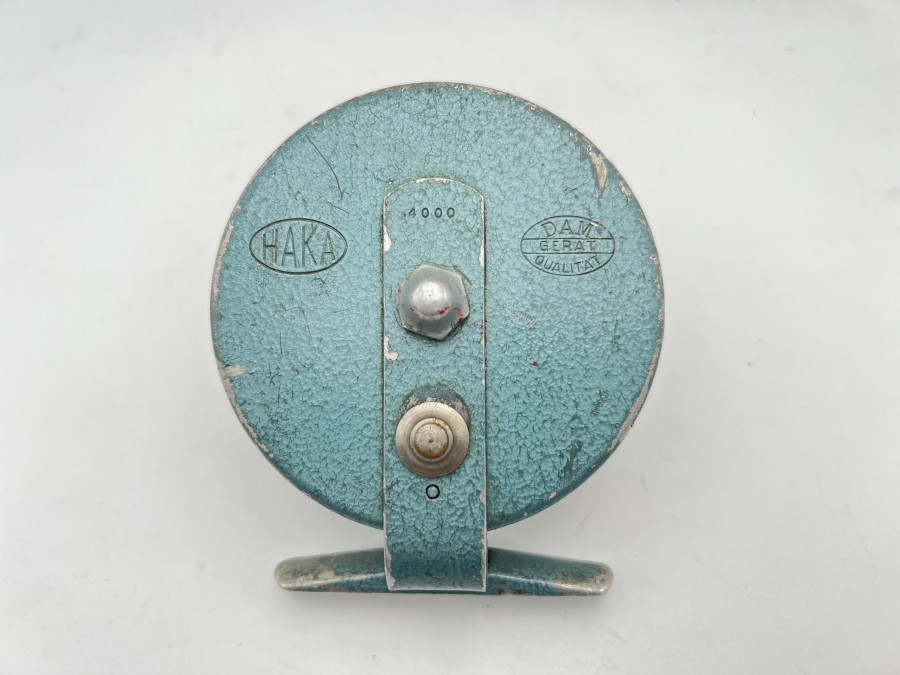 Spinn- und Grundrolle, DAM Haka 4000, ausschaltbare Knarre, 80mm Rollendurchmesser, Gebrauchsspuren