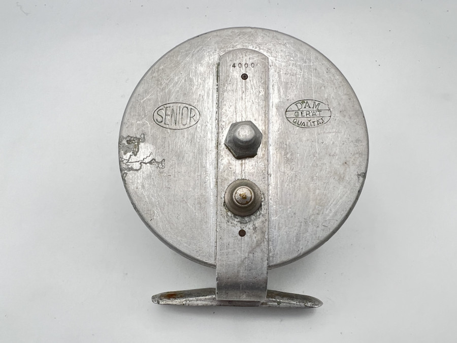 Spinn- und Grundrolle, DAM Senior 4000, Alu, ausschaltbare Knarre, 90mm Rollendurchmesser, Gebrauchsspuren