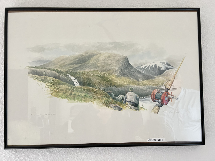Offsetdruck Ambassadeur 1952 - 2002, Peter Larsen, 600x420mm Rahmengrösse, 230x500 Bildgrösse, hinter Glas