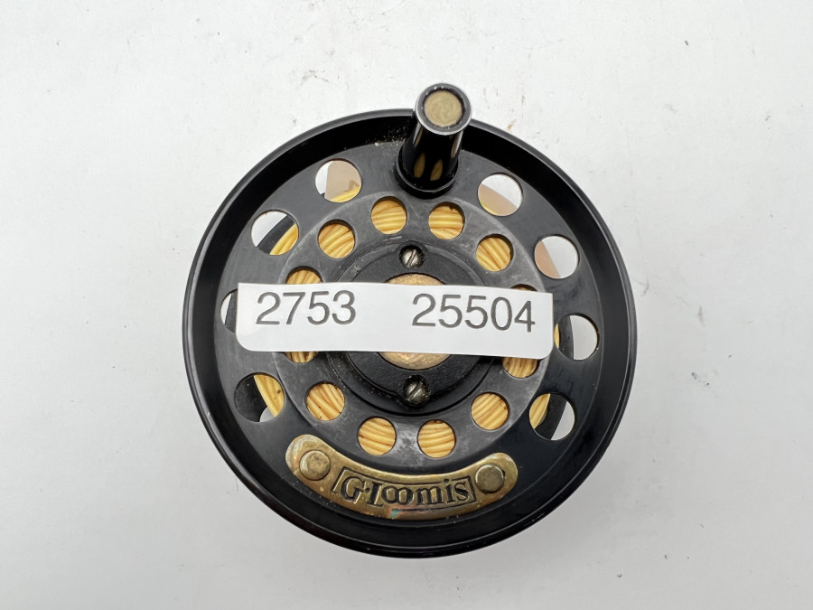 Reservespule für Fliegenrolle von G..Loomis, 74mm Rollenaussendurchmesser, 22mm Rollenbreite, mit Fliegenschnur, Gebrauchsspuren