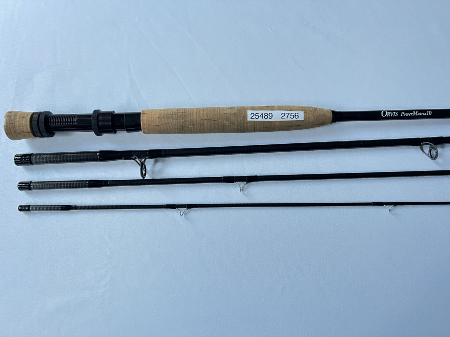 Fliegenrute, Orvis PowerMatrix 10, PM-10 LAKE, 4tlg., 10 ft., #6, Futteral, Codura Transportrohr, Gebrauchsspuren, Transportlänge 850mm