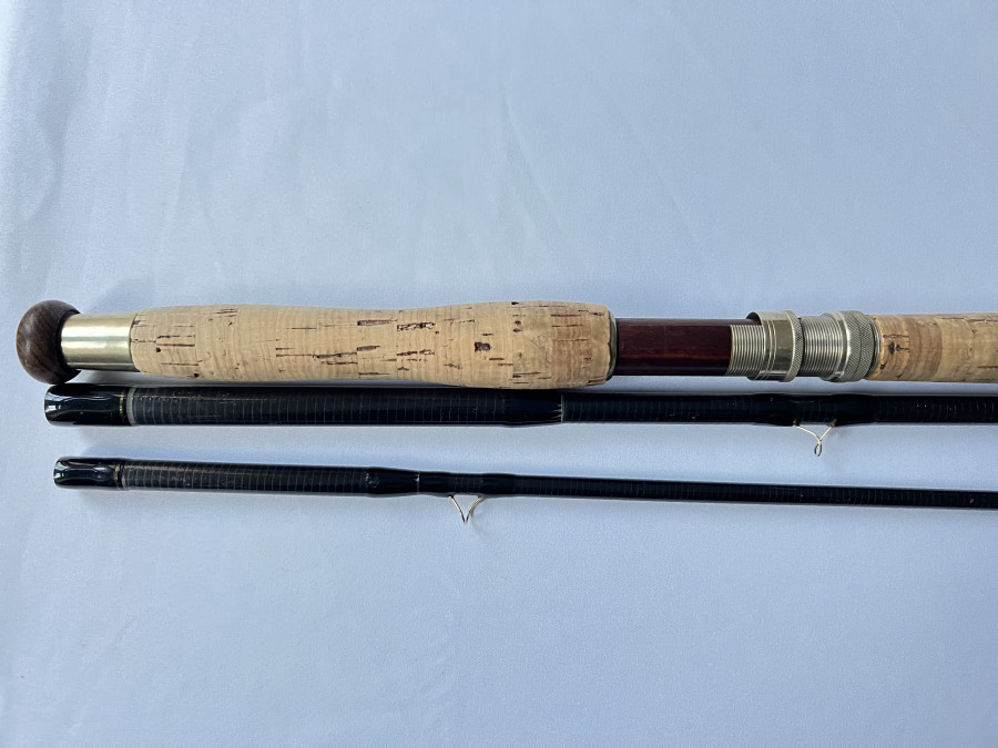 Lachsfliegenrute, Orvis HLS Graphite Fly Rod, 3 tlg., 15", #DT  11, Futteral, Alu Transportrohr, Gebrauchsspuren, Transportlänge 1580mm