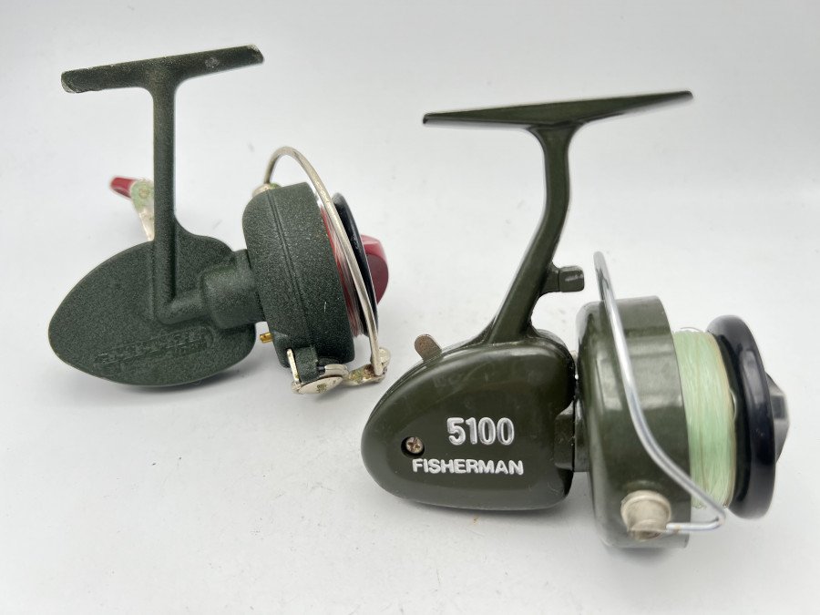 2 Stationärrollen: Fisherman 5100 und DAM Spinnfix, Gebrauchsspuren