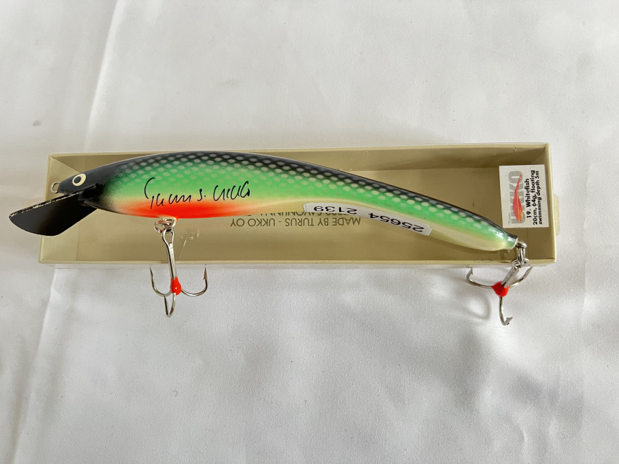 Wobbler, Turus Ukko 19. Whitefish, 20cm, 64g, floating, swimming depth 5m, neu und ungefischt, im Karton, sehr selten