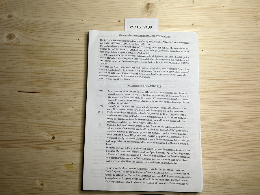 Katalogauszüge: Literatur über Französische Angelrollen