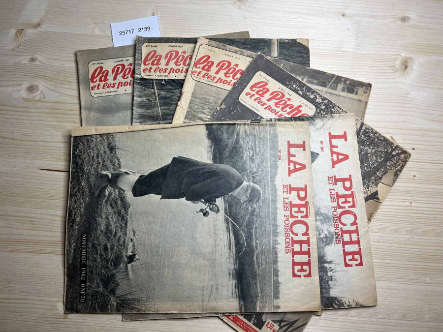 5 Zeitschriften: La Peche et les poissons: Fevrier 1960, Avril 1960, Fevrier 1961, Septembre 1962,Novembre 1962