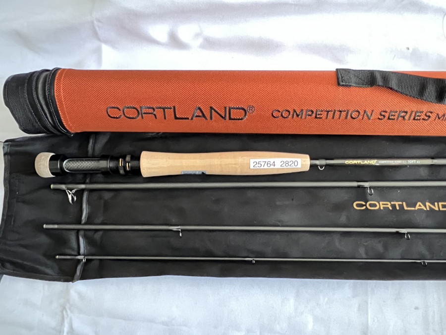 Fliegenrute Cortland Competition Series MK II, 4tlg., 10 ft., #2, Futteral, Codura Transportrohr, neu, Transportlänge 90cm
