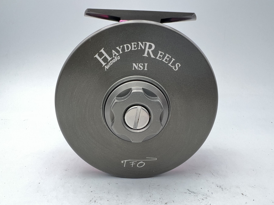 Fliegenrolle TFO, HaydenReels Australia NSI, Large Arbour, Korkbremse, #8/9, Gewicht 320 Gramm, guter Zustand