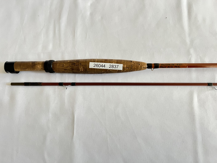 Gespliesste Fliegenrute, Frank de la Porte Austria, 2tlg., 6.5 Fuß, #5, schnelle Rute, ohne Futteral, Transportlänge 1080mm