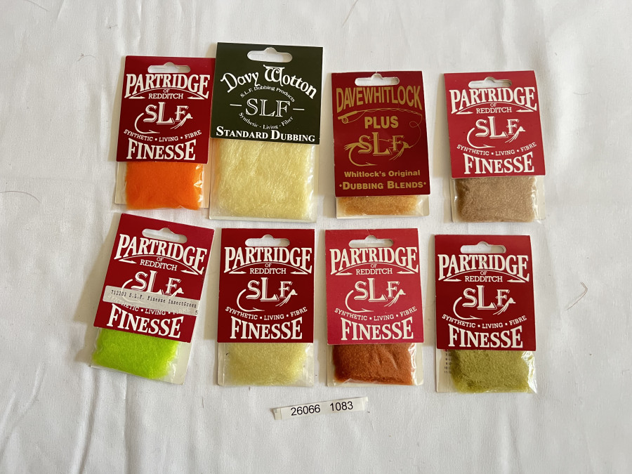 Dubbing, 6 x Partridge SLF Finesse, 1 x Davy Wotton SLF Standard Dubbing, 1 x Dave Whitlock Plus SLF Dubbing Blends