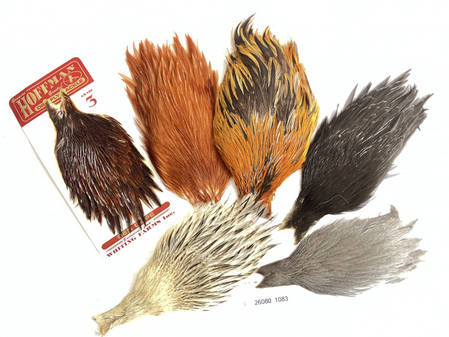 Hennenbälge, 6 verschiedene Farben, teilweise Federn entnommen