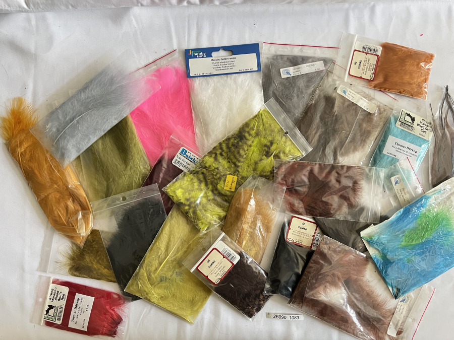 Marabou Federn, grosses Konvolut, verschiedene Farben