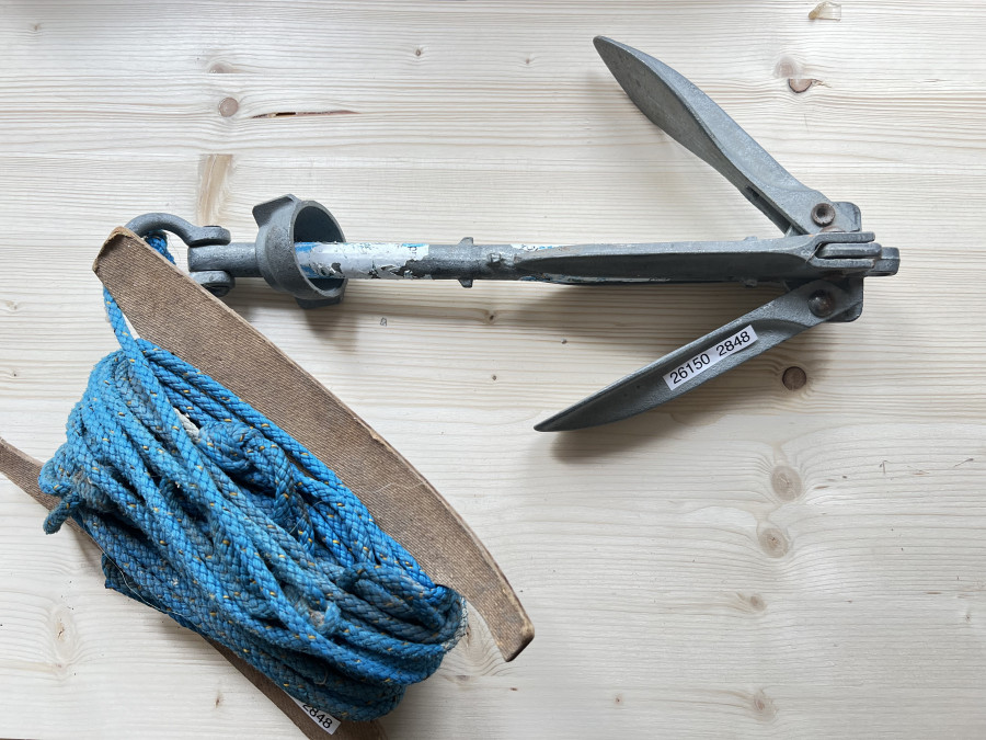 Klappanker, Stahl verzinkt, mit Seil, 2,35kg, starke Gebrauchsspuren
