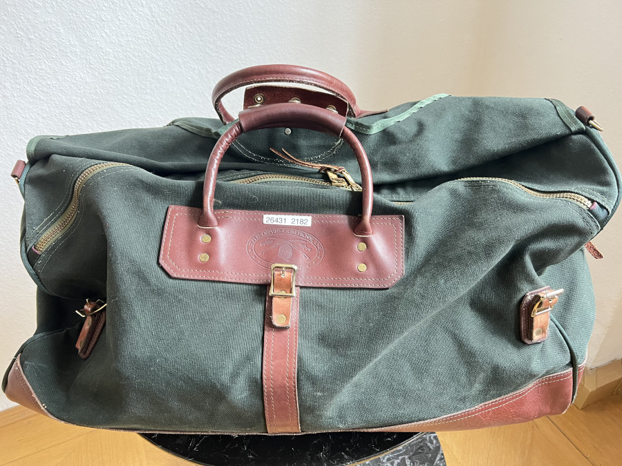 Reisetasche Orvis, Leder / Canvas, 700x500x400mm, Gebrauchsspuren