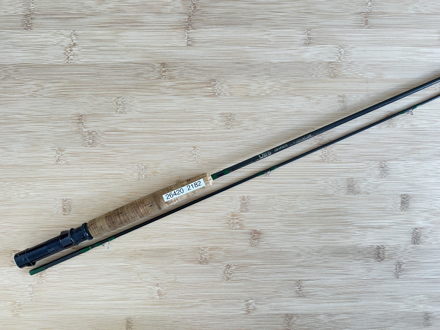 Fliegenrute, Orvis Graphite, 2tlg.,  8" for 6wt. Line, Futteral, Orvis Transportrohr, Gebrauchsspuren, Transportlänge 1330mm